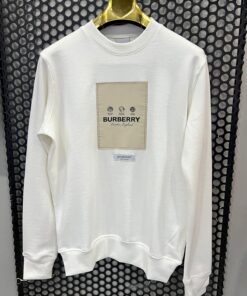 Modern Fashion White Logo Sweatshirt