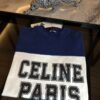 Celine Fashion Paris Blue Logo Tshirt
