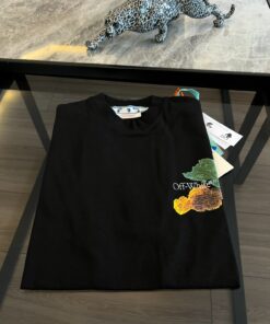 Off White Black Oversize Logo Printed Crewneck T-shirt