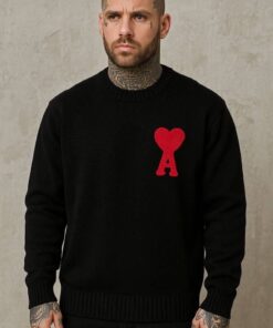 Ami Black And White Sweater Model