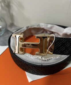 Hermes Black Leather Belt