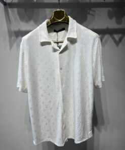 LV White Premium Fabric Shirt And Short Set