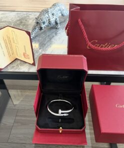 Cartier Silver Nail Bracelet Full Diamond Full Set