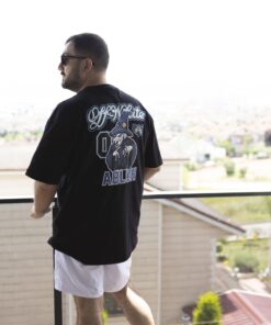 Black oversize art decor tshirt