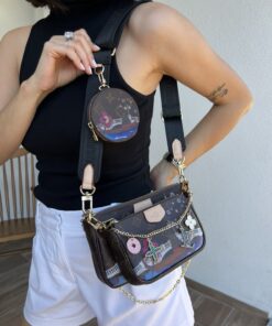 Charm Detail Leather Bag